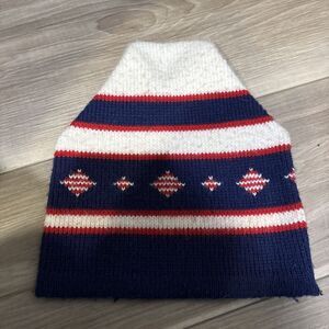 Wigwam Mills Vintage Ski Snow Hat 100% Wintuk Orlon Made in U.S.A. Red Blue